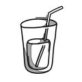 Glass of water doodle vector icon. Drawing sketch illustration hand drawn line eps10 Royalty Free Stock Photo