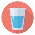 Glass of water flat design Icon Royalty Free Stock Photo