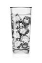 Glass of water with gas and ice cubes isolated on white. 3D rendering