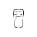 Glass of water hand drawn sketch icon.