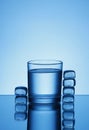 Glass of water and ice cubes Royalty Free Stock Photo