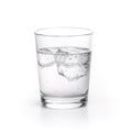 Glass of water with ice cubes isolated on white background, Generative AI Royalty Free Stock Photo