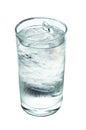 Glass with water and ice isolate on white (clipping path) Royalty Free Stock Photo