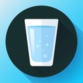 Glass of water icon flat design