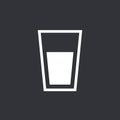 Glass of water icon, flat design style vector illustration, drinking glass symbol