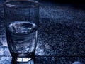 Picture of a glass of water kept on the floor to cool down Royalty Free Stock Photo