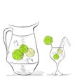 A glass of water with lime Royalty Free Stock Photo