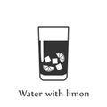 A glass of water with limon icon. Element of drink icon for mobile concept and web apps. Detailed A glass of water with limon icon