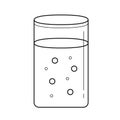 Glass of water vector line icon. Royalty Free Stock Photo