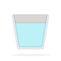 Glass of water for making coffee vector icon flat isolated