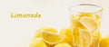 Glass of water with piece of lemon or fresh hand made lemonade Royalty Free Stock Photo