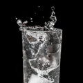 Glass with water splash Royalty Free Stock Photo