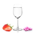 Glass of water Strawberry and pills Royalty Free Stock Photo