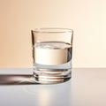 Glass Of Water On Table: Minimalistic Photorealistic Rendering