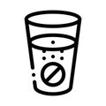 Glass of Water for Taking Pills Supplements Icon Vector Illustration