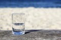 Glass of water which is half-full Royalty Free Stock Photo