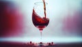 A glass which poured red wine abstract background Space text glasses alcohol drink isolated liquid beverage white pouring winery Royalty Free Stock Photo