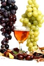 Glass of whine and grapes Royalty Free Stock Photo