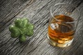 Glass of Whiskey and Clovers Royalty Free Stock Photo