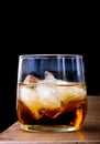 Glass of whiskey with ice