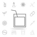 a glass of whiskey with a straw icon. web icons universal set for web and mobile Royalty Free Stock Photo