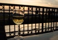 Glass of white wine at balcony near Blaine moorage