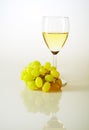 Glass of white wine and grapes Royalty Free Stock Photo