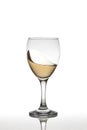 Motion white wine glass with soft wave
