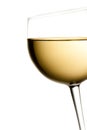 Glass of white wine tilted with space for text Royalty Free Stock Photo
