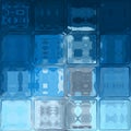 Glass window mosaic background blue color Royalty Free Stock Photo