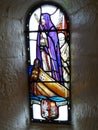 Glass window with Saint Columba Royalty Free Stock Photo