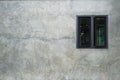 Glass windows on old concrete walls. Royalty Free Stock Photo