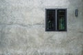 Glass windows on old concrete walls. Royalty Free Stock Photo
