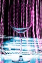 Glass wine abstraction in blue and pink Royalty Free Stock Photo