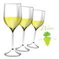 Glass of wine - Bunches of grapes vector