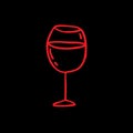 Glass of wine doodle icon, vector illustration