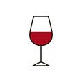 Glass of wine flat icon, vector illustration