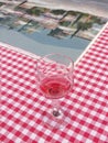 Glass of wine, half empty, half full Royalty Free Stock Photo