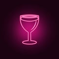 glass of wine icon. Elements of Bar in neon style icons. Simple icon for websites, web design, mobile app, info graphics Royalty Free Stock Photo