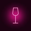 glass of wine icon. Elements of Web in neon style icons. Simple icon for websites, web design, mobile app, info graphics Royalty Free Stock Photo