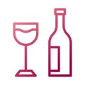 Glass wine icon gradient white red colour easter symbol illustration Royalty Free Stock Photo