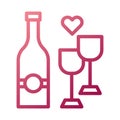 Glass wine icon gradient white red colour easter symbol illustration Royalty Free Stock Photo