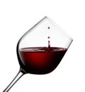 Wine drops. Wine glass. on white background. Isolated