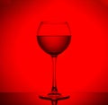 Glass wine glass on a gradient background Royalty Free Stock Photo