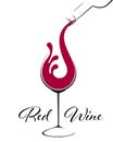 Glass of Wine with splash logo design Royalty Free Stock Photo