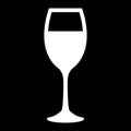 Glass of wine white color icon . Royalty Free Stock Photo