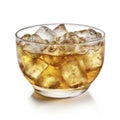 A glass of wiskey with ice