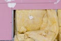 Glass wool in gypsum wall Royalty Free Stock Photo