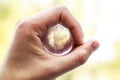 Glass world in your hands Royalty Free Stock Photo