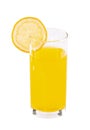 The glass of yellow juice isolated